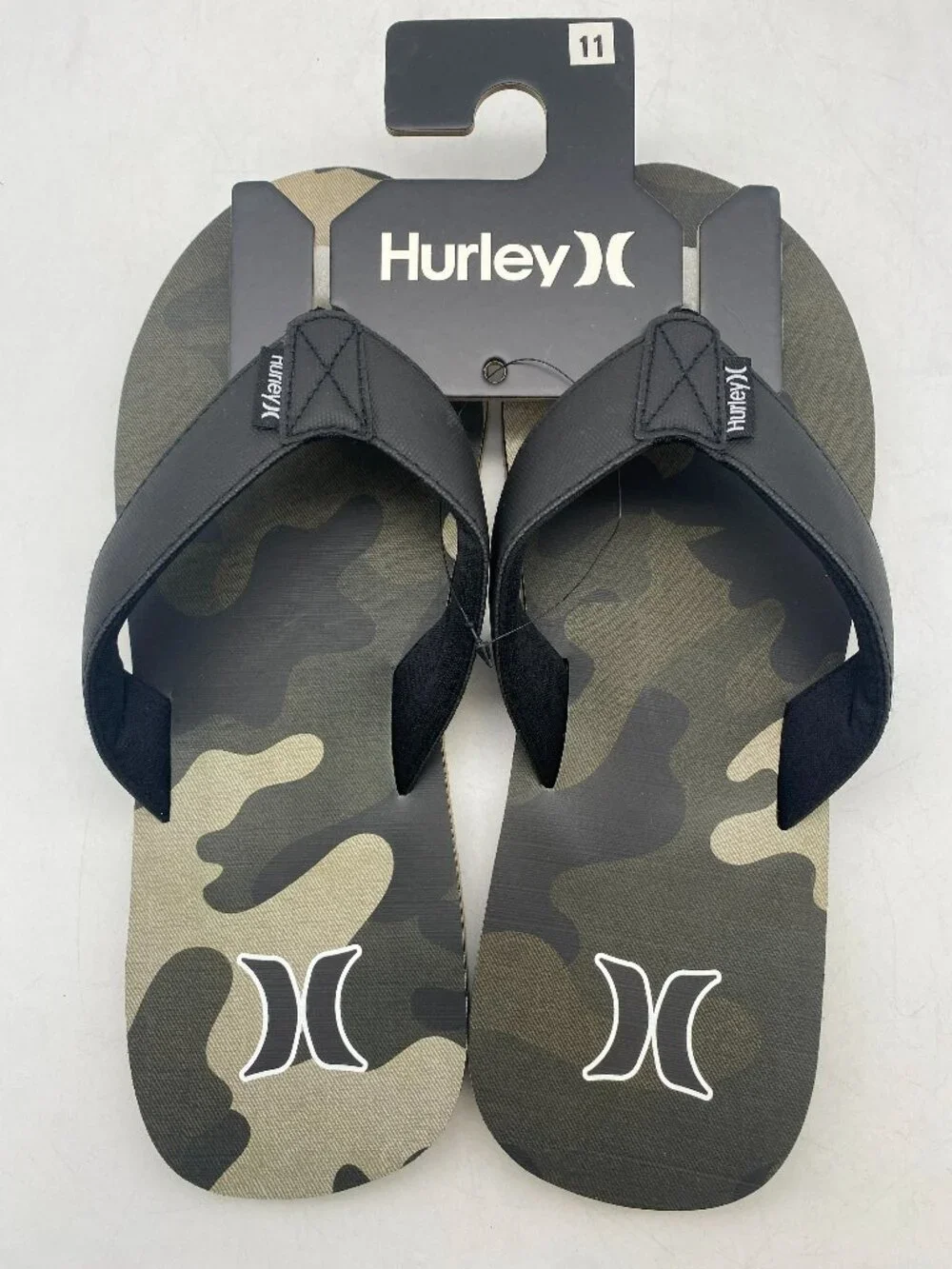 *MARKED DOWN* Hurley Flip Flop sandals Green/Black Camo Men's US Size 10